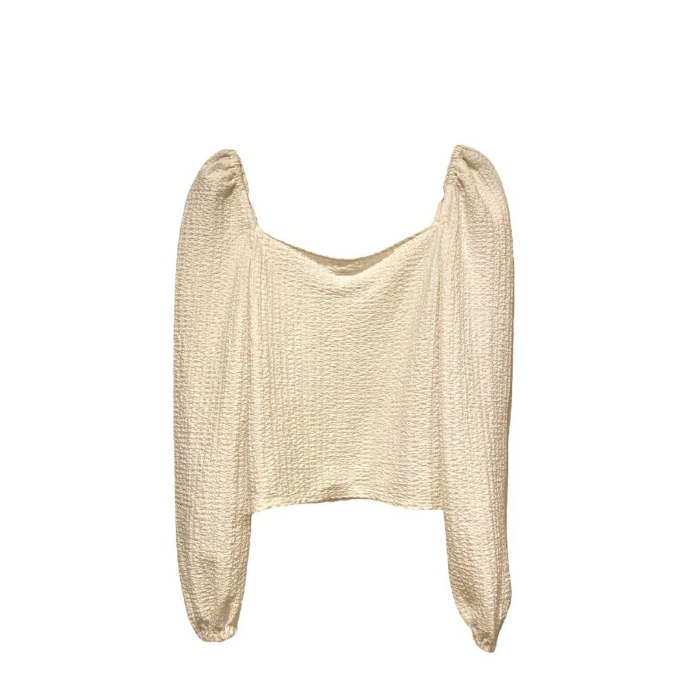 Express One Eleven Off The Shoulder White Crop Top Women's Size Medium